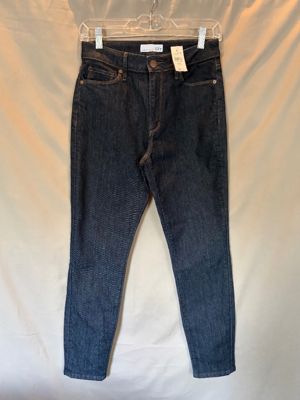 LOFT Curvy Jeans High Waist Skinny Ankle, color Dark Blue Size 2 (NWT)